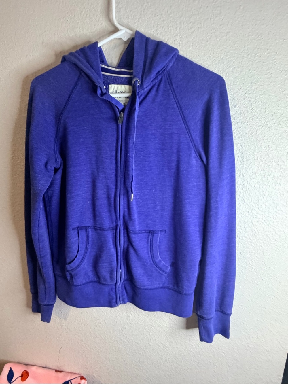 Love Express Purple Zip-Up Hoodie with Hood and Pockets